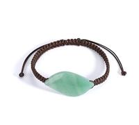 LIUYUYOUGO Bracelet Femme Bracelet En Pierre Naturelle Pour Femme Tendance Perles Œil De Cheval Breloques En Cristal Fait Main Corde Marron Tressée Yoga Énergie Pierres Précieuses Bijoux Pour Ho