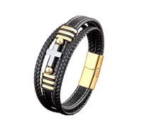LIUYUYOUGO Bracelet Pierre Bracelet Croix En Cuir Pour Homme Breloque En Pierre Naturelle Bracelets De Foi Vintage Fait Main Tressé Multicouche De Méditation Bijoux En Pierres Pr