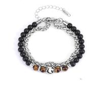 LIUYUYOUGO Bracelet Pierre Bracelet De Perles Avec Signes Du Zodiaque Pour Femmes Et Hommes En Pierre Naturelle Œil De Tigre Breloques Antiques Chaîne Double Couche 12 Constellations Bijoux Cadeau