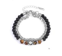 LIUYUYOUGO Bracelet Pierre Bracelet De Perles Avec Signes Du Zodiaque Pour Femmes Et Hommes En Pierre Naturelle Œil De Tigre Breloques Antiques Chaîne Double Couche Punk 12 Constellations Bijoux C