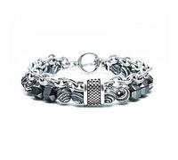 LIUYUYOUGO Bracelet Pierre Bracelets De Perles Pour Hommes Bracelet En Cristal De Malachite Naturelle Gravé Punk Double Chaîne Empilable Bijoux De Protection Cadeaux Pour Papa Lui Petit Ami Blanc