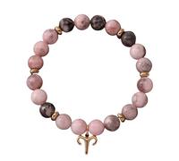 LIUYUYOUGO Bracelet Pierre Bracelets Du Zodiaque Pour Femmes Et Hommes Breloques 12 Constellations Zèbre Rose Pierres Naturelles Cristaux Perles Élastiques Horoscope Bijoux Inspirants Cadeaux Bél
