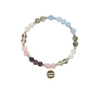 LIUYUYOUGO Bracelet Pierre Naturelle Bracelet En Cristal Pour Signe Du Zodiaque Pour Femmes Et Hommes Pierres Naturelles 7 Chakras Perles 12 Constellations Breloque Horoscope Astrologie Bijoux D'Ann