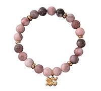 LIUYUYOUGO Bracelet Pierre Naturelle Bracelets Du Zodiaque Pour Femmes Et Hommes Breloques 12 Constellations Zèbre Rose Pierres Naturelles Cristaux Perles Élastiques Horoscope Bijoux Inspirants Ca