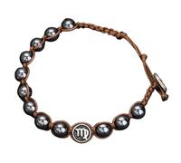 LIUYUYOUGO Bracelet Pierre Naturelle Bracelets Du Zodiaque Pour Hommes Gravés 12 Constellations Breloques Hématite Pierre Précieuse Bracelet De Perles Classique Fait Main Macramé Tressé Manchet