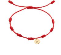 LIUYUYOUGO Bracelet Tressé À La Main Bracelet En Fil Rouge À 7 Nœuds 12 Constellations Breloque Dorée Fait Main Ajustable Protection Porte Bonheur Cordon Tressé Amulette Astrologique Bijoux Ta