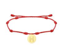 LIUYUYOUGO Bracelet Tressé À La Main Bracelets Porte Bonheur À 7 Nœuds En Fil Rouge Ajustables Initiales Az Breloques Cordon Tressé Fait Main Protection Amulette Bijoux Unisexe Cadeau Lettre H