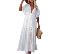 LIUYUYOUGO Cache-Maillots Et Sarongs Femme,Cardigans Kimono Longs pour Femmes Cache Maillot De Bain Robe De Plage Col en V Cordon De Serrage Caftan Long Robe Longue pour Bikini Vêtements De Plage P