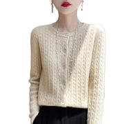 LIUYUYOUGO Cardigan Femme Cardigan en Tricot Épais pour Femme Pull en Laine Torsadée Classique Col Ras du Cou Manches Longues Haut en Tricot Torsadé Cardigans Court Boutonné Au Crochet Mode Auto