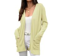 LIUYUYOUGO Cardigan Femme Cardigans Longs Et Légers pour Femmes Jacquard Rhombique Ouvert sur Le Devant Décontractés Amples Drapés Poches Vêtements D'Extérieur Automne-Hiver Tricot Manches Lon
