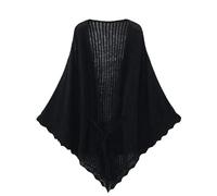 LIUYUYOUGO Chale Femme Châle Écharpe En Laine Mérinos 100% Pour Femme Poncho Cape Cardigan Ajouré À Lacets Élégant Manteau Tricoté À Volants Châle En Cachemire Ultra Doux Pour L'Automne E