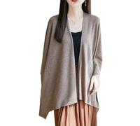 LIUYUYOUGO Chale Femme Châle En Laine Pour Femme Élégant Léger Tricoté Ouvert Sur Le Devant Poncho Écharpe Cardigan Manteau Surdimensionné Boutonné Châle Cachemire Étole Printemps-Automne