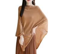 LIUYUYOUGO Chale Femme Ponchos En Laine Pour Femmes Châles Et Écharpes En Cachemire Légers Élégants Drapés Col Bateau Chauve-Souris Pull Tricoté Cape Tops Mariage Soirée Fête Cape Couvre-Li