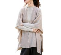 LIUYUYOUGO Châles Femme Châle Écharpe Poncho Cape Cardigan Tricoté À Chevrons 100% Laine Mérinos Pour Femme Chaud Et Léger Couleur Abricot.
