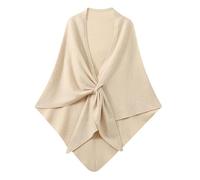 LIUYUYOUGO Châles Femme Châle Tricoté Pour Femme Écharpe Triangulaire En Laine Cape Chaude D'Hiver Cardigan Doux En Cachemire Pull Écharpe Pour Robe De Soirée Noël Ou Mariage Beige