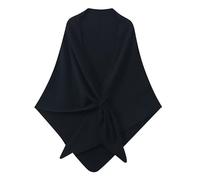 LIUYUYOUGO Châles Femme Écharpe Châle Triangulaire 100% Laine Mérinos Pour Femme Douce Et Chaude Style Pashmina. Taille Unique Noire.