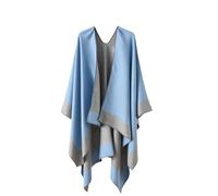 LIUYUYOUGO Châles Femme,Poncho Réversible Pour Femme Châle Surdimensionné Élégant Blocage Des Couleurs Cape Tricotée Couverture Cardigan Ouvert Sur Le Devant Pull Doux Et Chaud Écharpe Mante