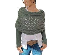 LIUYUYOUGO Etole Femme Chic Mariage,Écharpe Torsadée Tricotée Avec Manches Écharpe Enveloppante Tricotée Chaude D'Hiver Pull Enveloppant Solide Multi-Usage Élégant Châle En Crochet Creux Cap