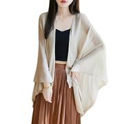 LIUYUYOUGO Etoles Femme Cardigan Poncho Élégant En Laine Pour Femme Châle Pashmina Pull Manteau Écharpe Couverture Élégant Long Bouton Tricoté Abricot