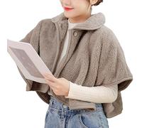 LIUYUYOUGO Etoles Femme Châle Double Face En Peluche Pour Épaules Cape Courte En Polaire Thermique Poncho Pour Protection Des Épaules Col Chaud Pour La Maison Et Le Bureau Marron