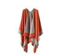 LIUYUYOUGO Etoles Femme,Poncho Réversible Surdimensionné Pour Femme Châle Élégant En Tricot À Blocs De Couleurs Cape Enveloppante Couverture Ouverte Sur Le Devant Cardigan Pull Doux Et Chaud
