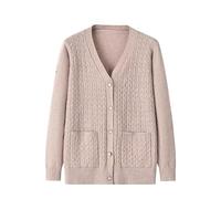 LIUYUYOUGO Gilet Femme Cardigans Tricotés pour Personnes D'Âge Moyen Et Âgées - Haut Décontracté pour Vieilles Dames Cardigans À Boutons en Tricot Torsadé Pull À Manches Longues À Col Ras