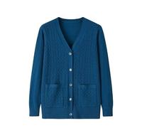 LIUYUYOUGO Gilets Femme Cardigans Tricotés pour Personnes D'Âge Moyen Et Âgées - Haut Décontracté pour Vieilles Dames Cardigans À Boutons en Tricot Torsadé Pull À Manches Longues Et Col Ras