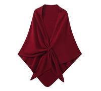 LIUYUYOUGO Poncho Femme Châle Tricoté Pour Femme Couverture En Laine Écharpe Triangulaire Chaude D'Hiver Cape Cardigan Haut En Cachemire Doux Pull Écharpe Pour Robe De Soirée Noël Mariage Bord