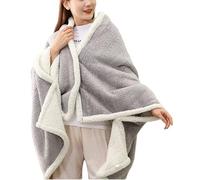 LIUYUYOUGO Poncho Femme Couverture Portable Multidirectionnelle Pour Femme Châle En Polaire Sherpa Cape En Flanelle Jacquard Torsadé Avec Bouton Poncho Surdimensionné Doux Et Chaud Pour L'Hiver P