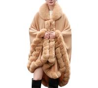 LIUYUYOUGO Poncho Femme Poncho-Cape En Fausse Fourrure À Ouverture Frontale Pour Femme Cardigan Oversize En Maille Châle Et Étole Élégants Pour Mariage D'Hiver Étole Pour Demoiselles D'Honneur