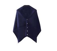 LIUYUYOUGO Poncho Femme Poncho En Laine Mérinos Pour Femme Élégant Évidé Crochet Écharpe Bouton Cape Multi-Voies Châle Bohème Léger Doux Cachemire Hauts Surdimensionnés Écharpes Chaudes D