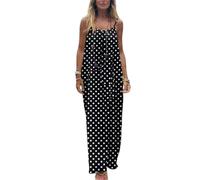 LIUYUYOUGO Robe Femme Ete Robe D'Été Bohème Imprimée Dos Nu À Bretelles Fines Robe Maxi sans Manches Élégante Robe De Plage Fluide À Fines Bretelles avec Lien dans Le Dos Tenue De Vacances P