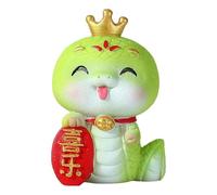 LIUZHIPENG Mini figurine serpent 2025 Année du serpent Statues du Nouvel An chinois Feng Shui Richesse porte-bonheur en résine Serpent vert Bonne chance Sculpture d'animal pour décoration de maison et