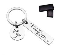 LIUZHIPENG Porte-clés Drive Safe avec inscription « I Need You Here with Me » - Pendentif « I Love You » - Cadeau pour papa, petit ami, chauffeur, Argenté avec boîte emballée, taille unique