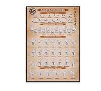 LIUZHUANGDIAN Karaté Technique Affiche Karaté Et Arts Martiaux Tableau Toile Peinture Murale Art Photo Impression Dojo Decor-50x70cm sans Cadre