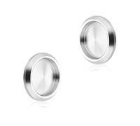 LIUZHUJ 2 Pièces Ronde Poignee Porte Coulissante, Argent Poignée Encastrable, Poignée Autocollante Baie Vitrée en Acier Inoxydable 304, aux Portes de Salle de Bain, de Cuisine et de Chambre