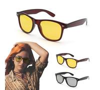 LIUZHUJ Lunette Vision Nocturne, Protection UV400, Lunette Soleil Homme, Utilisation Jour Et Nuit, Lunettes Conduite de Nuit, Cadre Marron Foncé, pour La Conduite de Nuit, Le Vélo Et Les Voyages