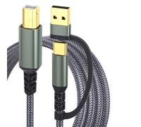 LIUZIKUN Câble d'imprimante Universel 2 en 1 USB AC vers USB B, Cordon tressé pour imprimantes et contrôleurs avec Transfert de données à Vitesse Rapide