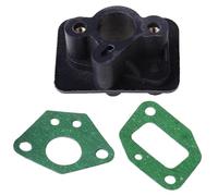 LIUZIKUN Collecteur d'admission + 2 pièces 40-5 43CC 52CC Débroussailleuse Collecteur d'admission Connecteur de base de carburateur Tuyau d'admission Adaptateur de carburateur