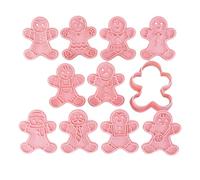 LIUZIKUN Ensemble de 11 moules à Biscuits de Noël en Forme de Bonhomme en Pain d'épice, à Presser.