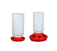 LIUZIKUN Ensemble mangeoire et Abreuvoir pour Poussins, mangeoire de 1 Litre, Abreuvoir de 0,9 Litre, matériel d'alimentation pour volailles, Rouge