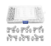 LIUZIKUN Lot de 115 raccords de graisse hydrauliques métriques en métal Assortiment de raccords droits 45 à 90 degrés