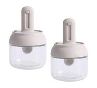 LIUZIKUN Lot de 2 bocaux en Verre à cuillère rétractable avec Couvercle, indispensables pour la Cuisine, Le Garde-Manger et Le Camping.