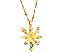 LIUZIXI Collier Pendentif Carte des Philippines - Pendentif De Drapeau De Carte De Pays Philippin Charme Ethnique - Bijoux De Chaîne À La Mode Hip Hop pour Hommes Femmes Cadeau De Fête D'Annivers