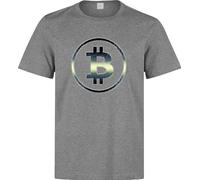 LIUZZOFNG Bitcoin Crypto Currency Dark Colors Lover Logo Printed Cotton Men's T-Shirt Top Manches Courtes(X-Large)
