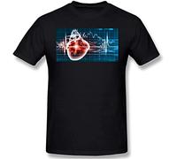 LIUZZOFNG Heart Beat Pulse Vector Mens Boys Girls 3D Print Short Sleeve T-Shirt Manches Courtes(3X-Large)
