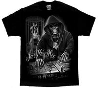 LIUZZOFNG in The Mix DJ Turntable David Gonzales Chicano Homies Lowrider Art Personalised t Shirt UK Manches Courtes(Small)
