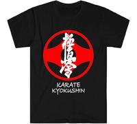 LIUZZOFNG WEIDU Karate Kyokushin Symbol Japan Martial Arts Men's Black T-Shirt Size S to Manches Courtes(X-Large)