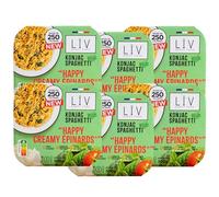 LÏV Happy Food - Plat Cuisiné Individuel HAPPY Creamy Epinard aux Spaghettis de Konjac - Pâtes sans gluten - Plante Konjac - Gluten Free, Faible en calorie - 6x300g