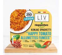LÏV Happy Food - Plat Cuisiné Individuel HAPPY Tomato Alumettes Fumées Veggie - Spaghettis de Konjac - Pâtes sans gluten - Konjac - Gluten Free, Faible en calorie - 6x300g